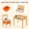 Wood Activity Kids Table and Chair Set with Flip Top Design and Pull-out Drawer